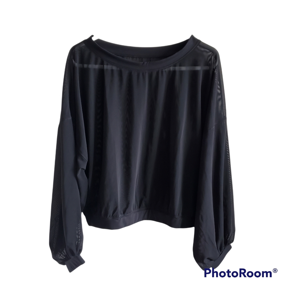 Women's Black Mesh Top